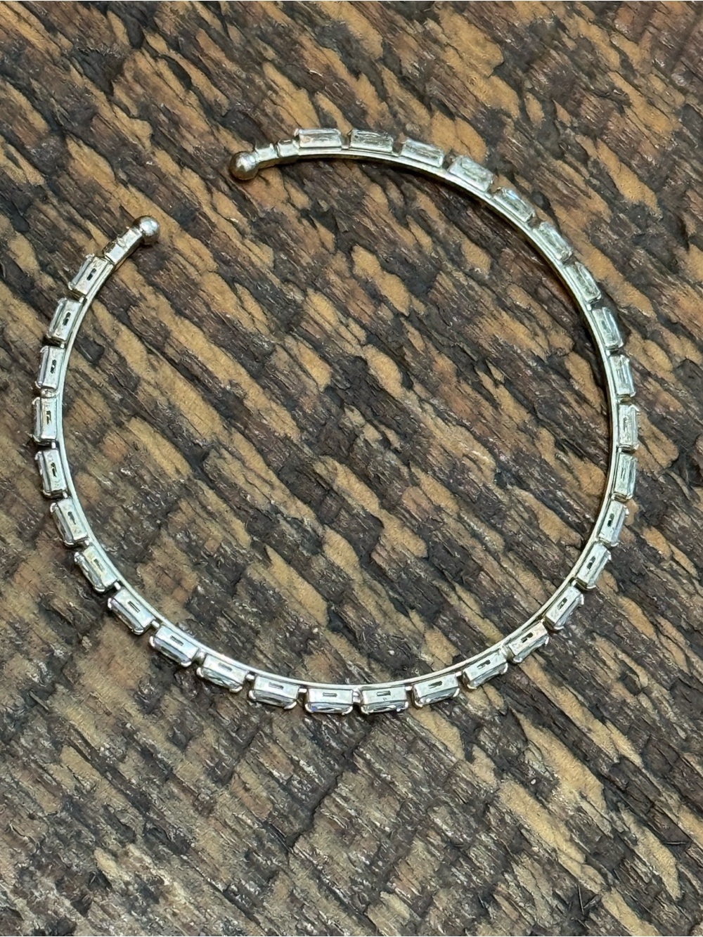 Open Cut Bangle With Rectangular Stones - Picture 2 of 5